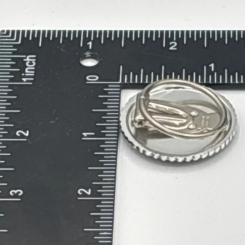 Vintage Western Germany Scarf Clip Women OS Silver Tone Concentric Rope Textured